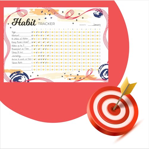Habit Tracker Calendar - Inspirational Habit Journal - 12 Sheets Daily Habit Tracker Journal and Goal Board - Motivational Goal Journal - Great Tool For Productivity And Workout (Design-10) image 3