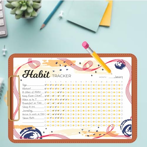 Habit Tracker Calendar - Inspirational Habit Journal - 12 Sheets Daily Habit Tracker Journal and Goal Board - Motivational Goal Journal - Great Tool For Productivity And Workout (Design-10) image 2