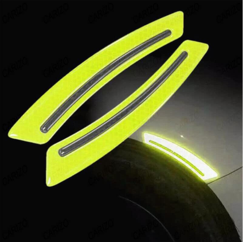 2pc Car Wheel Eyebrow Fender Reflective Stickers Decals Carbon Fiber Strip image 10