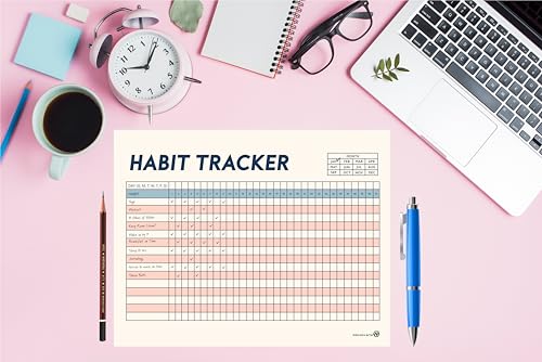 Habit Tracker Calendar - Inspirational Habit Journal - 12 Sheets Daily Habit Tracker Journal and Goal Board - Motivational Goal Journal - Great Tool For Productivity And Workout (Design-20) image 3