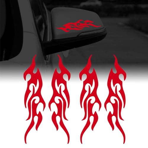 Flame Reflective Sticker for Car Flame Racing Sports Stripe Decal Vinyl Waterproof Decal Decoration for Car Body Vehicles 4 Pcs image 7