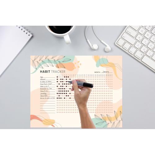 Habit Tracker Calendar - Inspirational Habit Journal - 12 Sheets Daily Habit Tracker Journal and Goal Board - Motivational Goal Journal - Great Tool For Productivity And Workout (Design-4) image 4