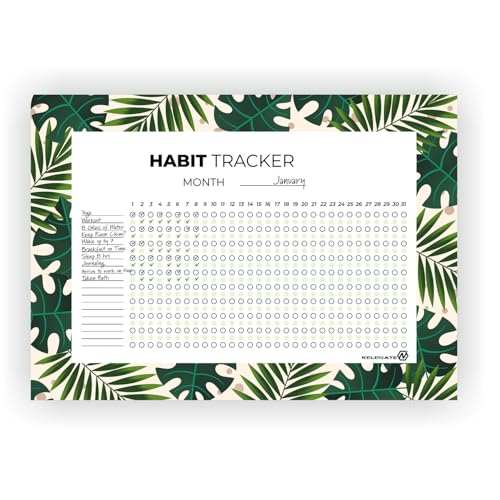 Habit Tracker Calendar - Inspirational Habit Journal - 12 Sheets Daily Habit Tracker Journal and Goal Board - Motivational Goal Journal - Great Tool For Productivity And Workout (Design-17) image 1
