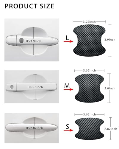 4PCS Car Door Handle Scratch Protectors, Carbon Fiber Paint Scratch Protector Sticker Auto Door Paint Guard Car Door Cup Scratch Protection Films image 3