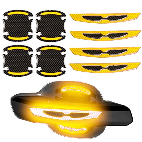 8 Pack Car Door Handle Cup Cover Scratch Protector Stickers,Safety Reflective Strips Stickers Vehicle Accessories Paint Protection Film Pad image 11