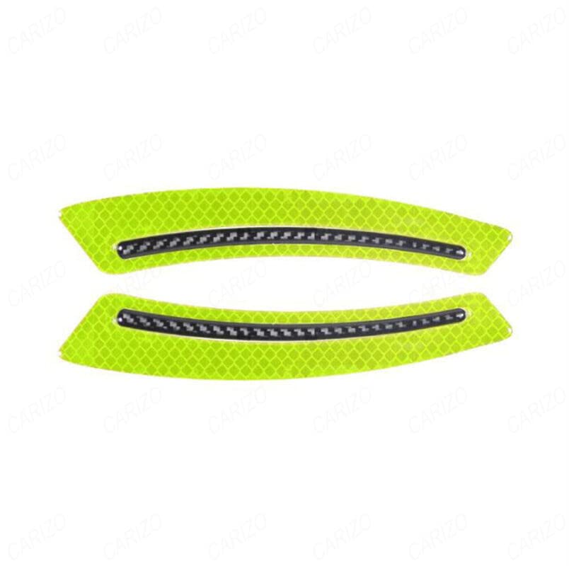 2pc Car Wheel Eyebrow Fender Reflective Stickers Decals Carbon Fiber Strip image 14