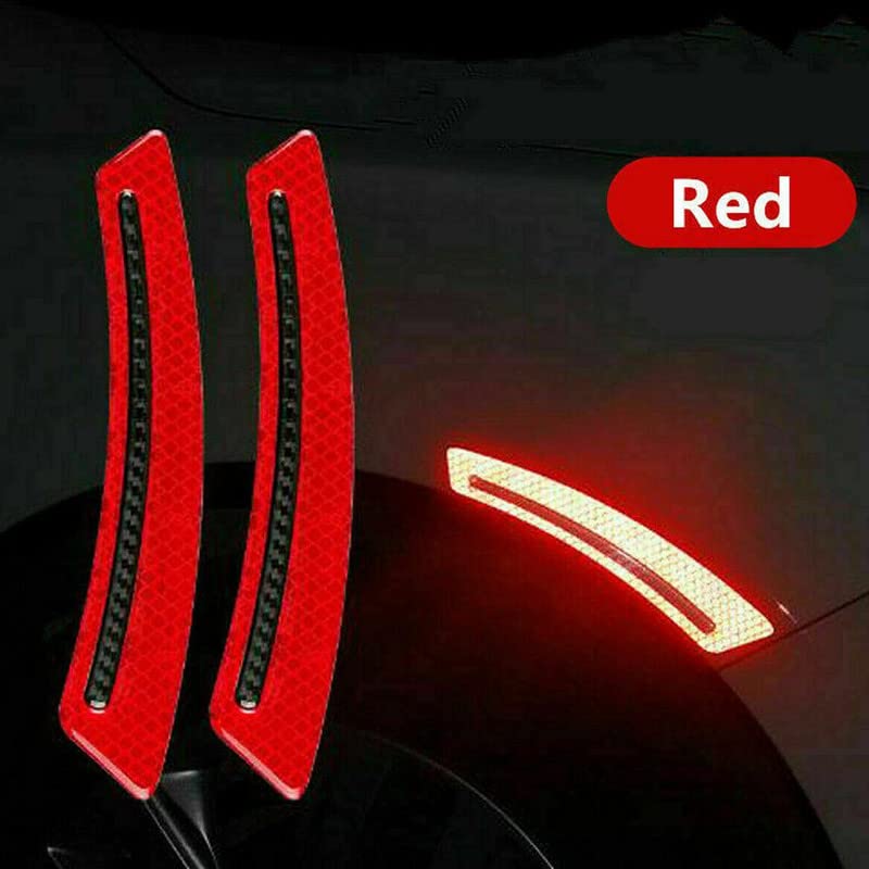 2pc Car Wheel Eyebrow Fender Reflective Stickers Decals Carbon Fiber Strip image 19