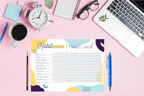 Habit Tracker Calendar - Inspirational Habit Journal - 12 Sheets Daily Habit Tracker Journal and Goal Board - Motivational Goal Journal - Great Tool For Productivity And Workout (Design-24) image 3