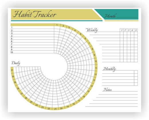 Habit Tracker Calendar - Inspirational Habit Journal -12 Sheets Daily Habit Tracker Journal and Goal Board - Motivational Goal Journal - Great Tool For Productivity And Workout