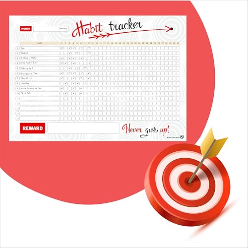 Habit Tracker Calendar - Inspirational Habit Journal - 12 Sheets Daily Habit Tracker Journal and Goal Board - Motivational Goal Journal - Great Tool For Productivity And Workout (Design-19) image 5