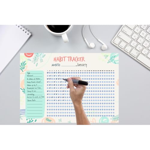 Habit Tracker Calendar - Inspirational Habit Journal - 12 Sheets Daily Habit Tracker Journal and Goal Board - Motivational Goal Journal - Great Tool For Productivity And Workout (Design-13) image 6