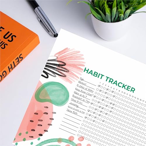 Habit Tracker Calendar - Inspirational Habit Journal - 12 Sheets Daily Habit Tracker Journal and Goal Board - Motivational Goal Journal - Great Tool For Productivity And Workout (Design-18) image 4