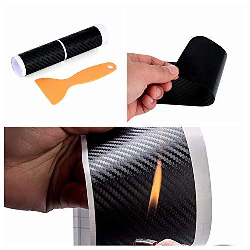 4Pcs 23.6Inch Car Door Sill Protector, Automotive Door Sill Scuff Plate Film Carbon Fiber Vinyl Wrap Stickers, Anti Scratch Entry Guard image 11