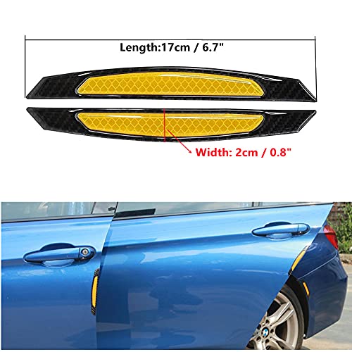 4Pcs Reflective Car Door Edge Guard Stickers Carbon Fiber Auto Car Door Edge Bump Protector Sticker image 16