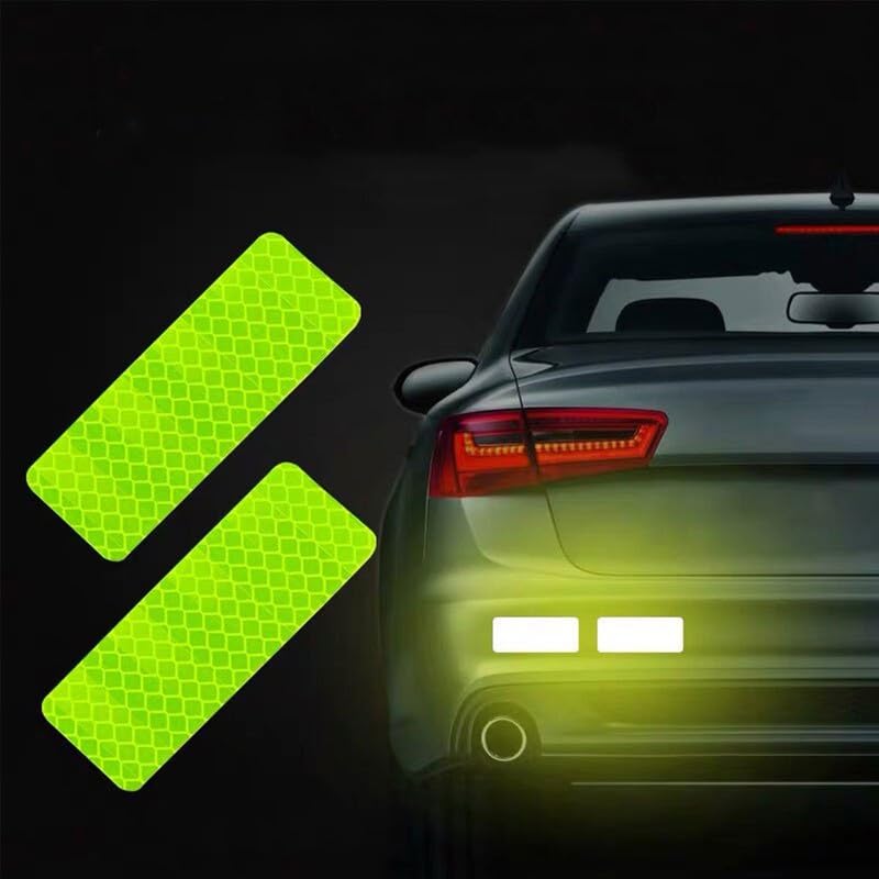 10Pcs Rectangle Car Truck Bumper Safety Reflective Warning Strip Night Driving Riding Safety Stickers Motorcycle Bicycles Safety Sticker image 9