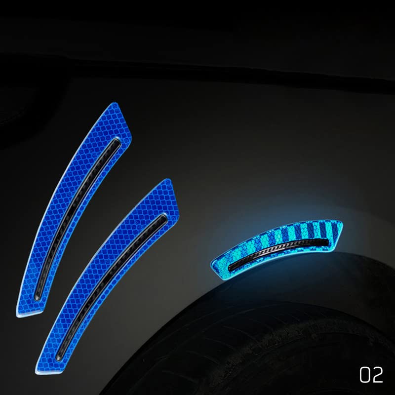 2pc Car Wheel Eyebrow Fender Reflective Stickers Decals Carbon Fiber Strip image 9