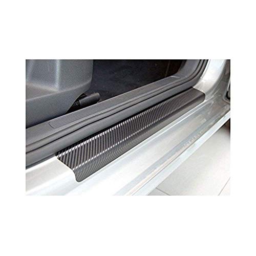 4pcs Carbon Fibre Sticker Car Door Sill Scuff Guard, Welcome Pedal Protect, Anti-Kick Scratch CAR Foot Steps image 5