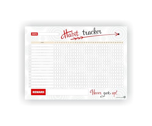 Habit Tracker Calendar - Inspirational Habit Journal - 12 Sheets Daily Habit Tracker Journal and Goal Board - Motivational Goal Journal - Great Tool For Productivity And Workout (Design-19)