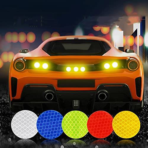 Car Solid Color Round Car Reflective Strip Warning Sticker for Bus Backpack Bicycle Baby Car Waterproof Safety Door Stickers