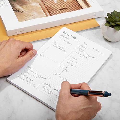Daily Planner Notepad with Hourly Schedule - ADHD Planner, Time Block Planning Pad, Desktop To Do List, College Supplies, Single Side - 5.75 x 9” - 50 Undated Sheets 50 Tear off Sheets image 4