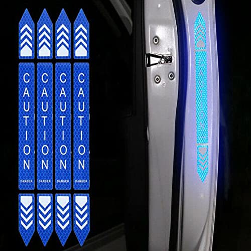 4 Pcs Car-Styling Caution Tap Car Door Stickers Warning Mark Reflective Tape Sign Safety Reflective Strip Light Auto Accessories image 5