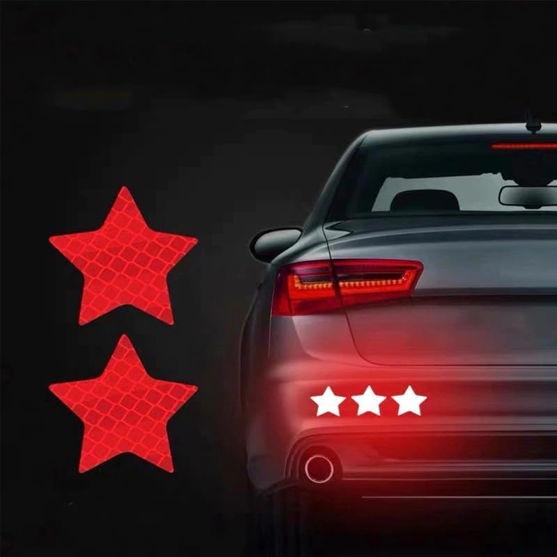 10Pcs Star Car Truck Bumper Safety Reflective Warning Strip Night Driving Riding Safety Stickers Motorcycle Bicycles Safety Sticker image 10