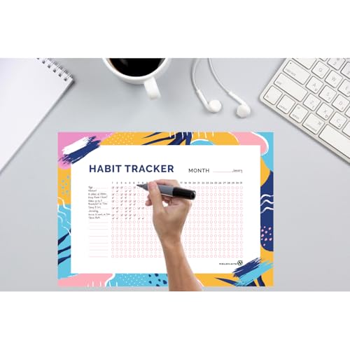 Habit Tracker Calendar - Inspirational Habit Journal - 12 Sheets Daily Habit Tracker Journal and Goal Board - Motivational Goal Journal - Great Tool For Productivity And Workout (Design-16) image 2