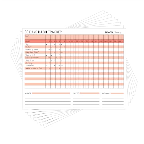 Habit Tracker Calendar - Inspirational Habit Journal - 12 Sheets Daily Habit Tracker Journal and Goal Board - Motivational Goal Journal - Great Tool For Productivity And Workout (Design-5) image 2