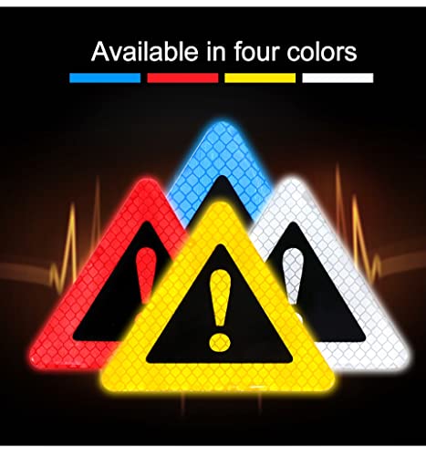 Auto Triangle Warning Sticker Reflective Warning Sticker Anti-Collision Decorative Decal for Car Body Motorcycle Helmet image 3