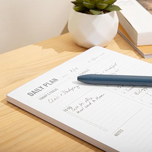 Daily Planner Notepad with Hourly Schedule - ADHD Planner, Time Block Planning Pad, Desktop To Do List, College Supplies, Single Side - 5.75 x 9” - 50 Undated Sheets 50 Tear off Sheets image 3