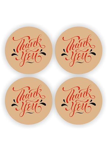 Kraft, 80 Pieces, 2inches, Round, Unique Designs, Self-Adhesive Stickers Labels Roll Decor Tags for Baking Packages, Homemade Gifts, Small Business Supplies