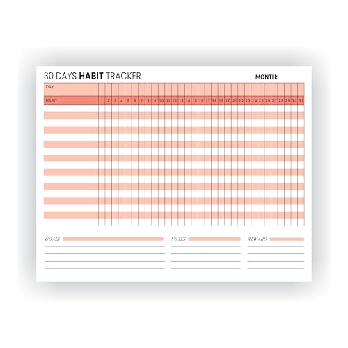 Habit Tracker Calendar - Inspirational Habit Journal - 12 Sheets Daily Habit Tracker Journal and Goal Board - Motivational Goal Journal - Great Tool For Productivity And Workout (Design-5) image 1