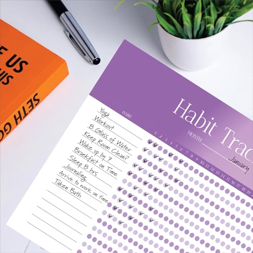 Habit Tracker Calendar - Inspirational Habit Journal - 12 Sheets Daily Habit Tracker Journal and Goal Board - Motivational Goal Journal - Great Tool For Productivity And Workout (Design-9) image 3