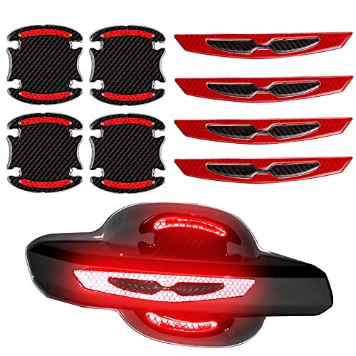8 Pack Car Door Handle Cup Cover Scratch Protector Stickers,Safety Reflective Strips Stickers Vehicle Accessories Paint Protection Film Pad image 8