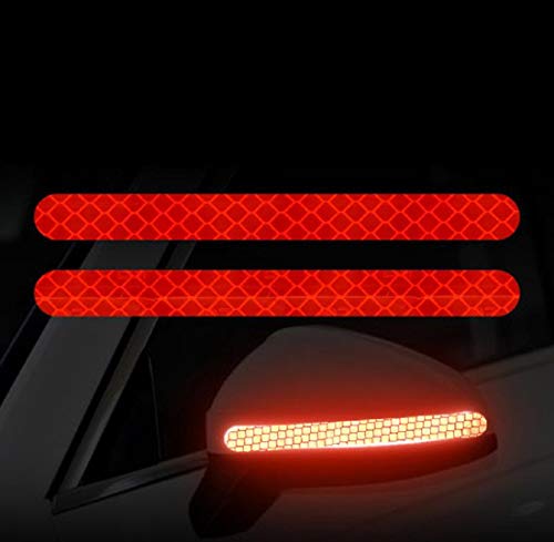 2pcs Rearview Mirror Sticker, Automotive Reflective Stickers Mirror Protection Car Rear View Mirror Stickers Night Light Warning Strip image 3