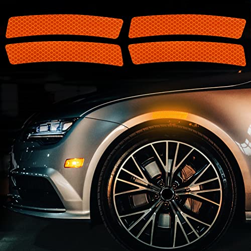 4 Pcs Car Reflective Trim Side Marker Stickers, Automotive Exterior Accessories Door Reflector Guard Wheel Well Arch, Side Bumper Fenders image 14