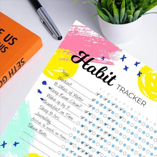 Habit Tracker Calendar - Inspirational Habit Journal - 12 Sheets Daily Habit Tracker Journal and Goal Board - Motivational Goal Journal - Great Tool For Productivity And Workout (Design-11) image 3
