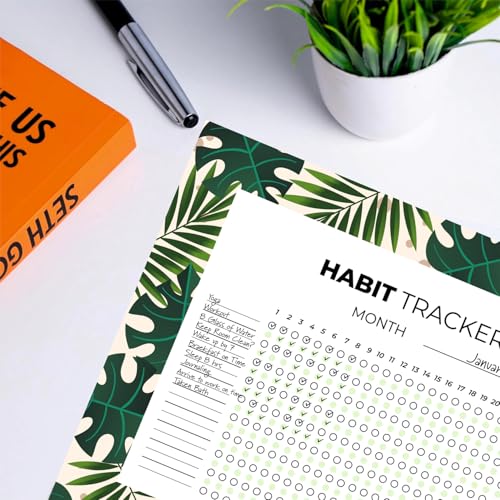 Habit Tracker Calendar - Inspirational Habit Journal - 12 Sheets Daily Habit Tracker Journal and Goal Board - Motivational Goal Journal - Great Tool For Productivity And Workout (Design-17) image 4