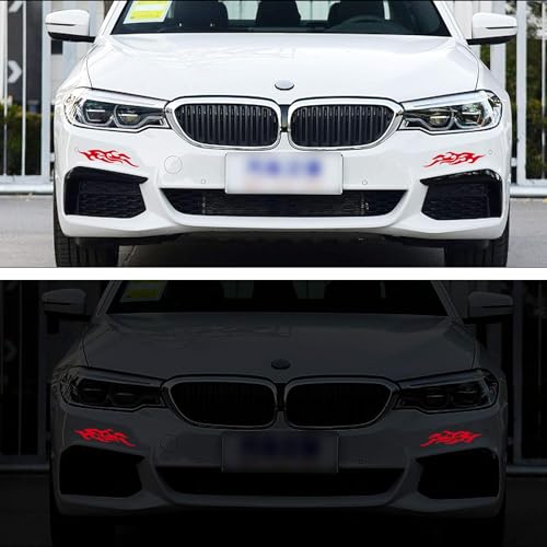 Flame Reflective Sticker for Car Flame Racing Sports Stripe Decal Vinyl Waterproof Decal Decoration for Car Body Vehicles 4 Pcs image 11