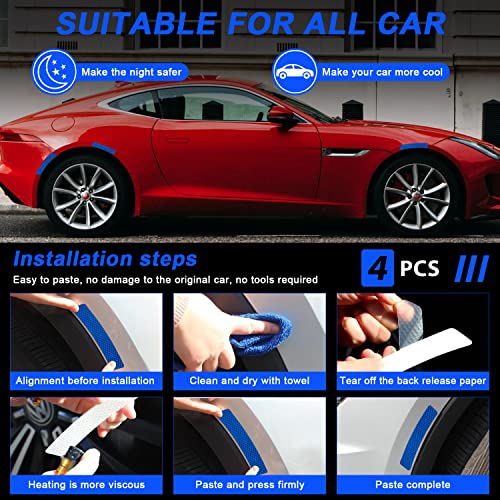 4 Pcs Car Reflective Trim Side Marker Stickers, Automotive Exterior Accessories Door Reflector Guard Wheel Well Arch, Side Bumper Fenders image 11