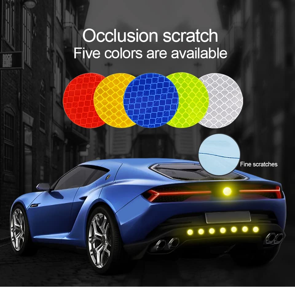 Car Solid Color Round Car Reflective Strip Warning Sticker for Bus Backpack Bicycle Baby Car Waterproof Safety Door Stickers image 6