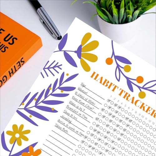 Habit Tracker Calendar - Inspirational Habit Journal - 12 Sheets Daily Habit Tracker Journal and Goal Board - Motivational Goal Journal - Great Tool For Productivity And Workout (Design-12) image 3
