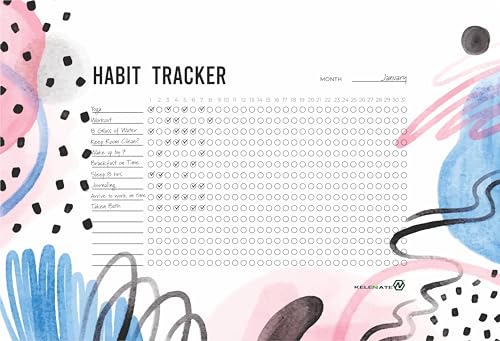 Habit Tracker Calendar - Inspirational Habit Journal - 12 Sheets Daily Habit Tracker Journal and Goal Board - Motivational Goal Journal - Great Tool For Productivity And Workout (Design-21) image 6