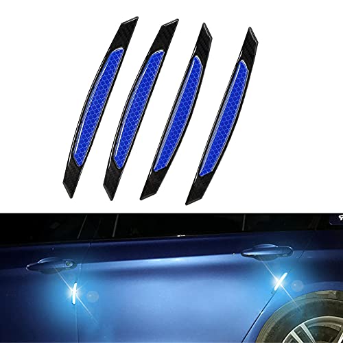 4Pcs Reflective Car Door Edge Guard Stickers Carbon Fiber Auto Car Door Edge Bump Protector Sticker