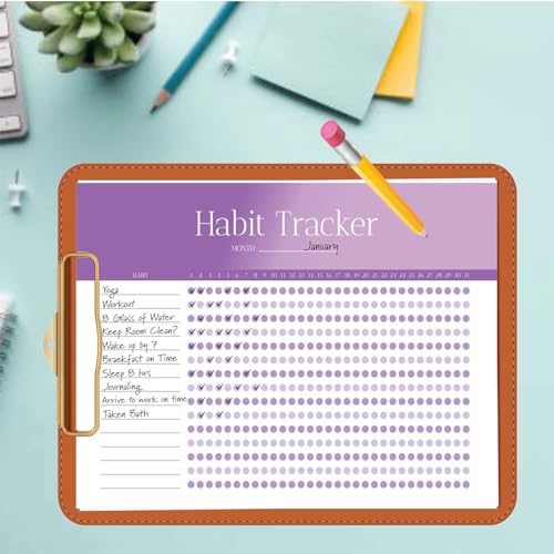 Habit Tracker Calendar - Inspirational Habit Journal - 12 Sheets Daily Habit Tracker Journal and Goal Board - Motivational Goal Journal - Great Tool For Productivity And Workout (Design-9) image 5