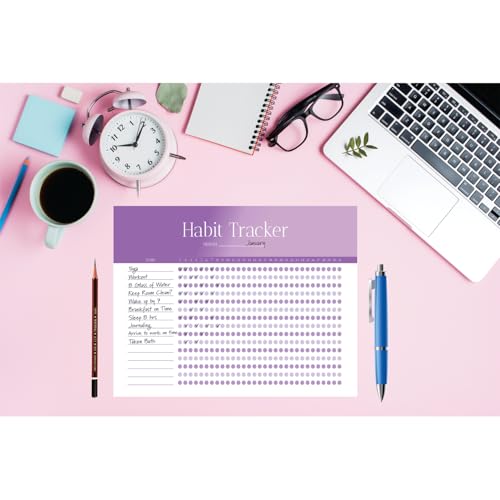 Habit Tracker Calendar - Inspirational Habit Journal - 12 Sheets Daily Habit Tracker Journal and Goal Board - Motivational Goal Journal - Great Tool For Productivity And Workout (Design-9) image 2