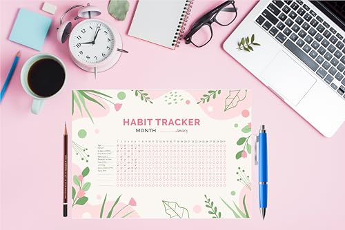 Habit Tracker Calendar - Inspirational Habit Journal - 12 Sheets Daily Habit Tracker Journal and Goal Board - Motivational Goal Journal - Great Tool For Productivity And Workout (Design-29) image 4
