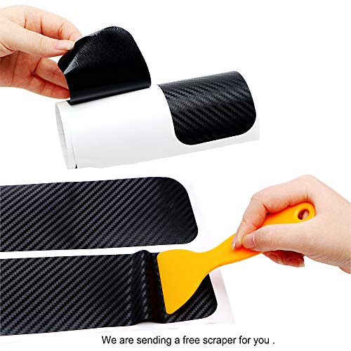 4Pcs 23.6Inch Car Door Sill Protector, Automotive Door Sill Scuff Plate Film Carbon Fiber Vinyl Wrap Stickers, Anti Scratch Entry Guard image 12